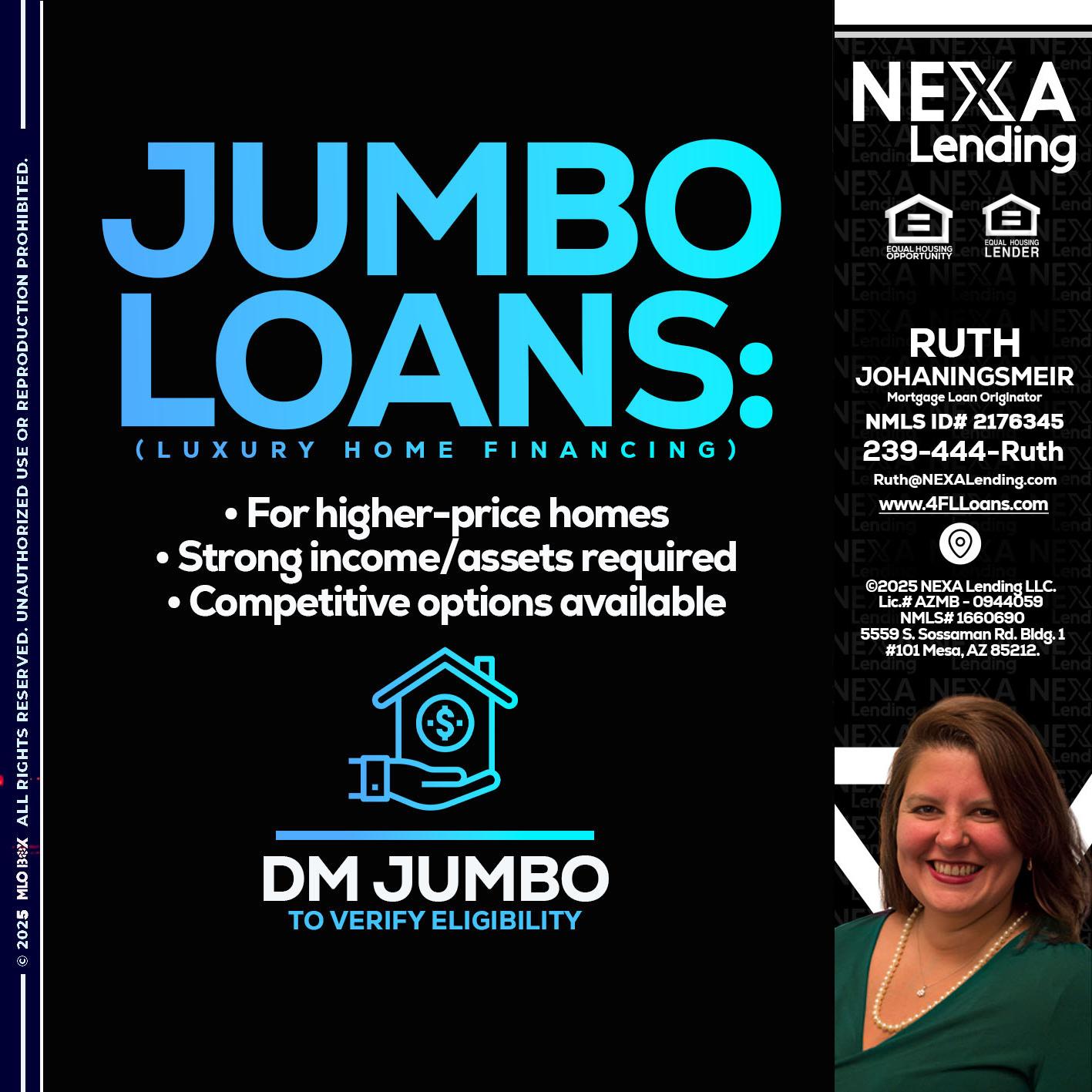 JUMBO LOANS - Ruth Johaningsmeir -Mortgage Loan Originator