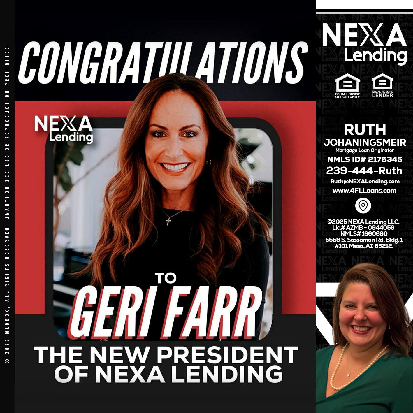 CONGRATULATIONS - Ruth Johaningsmeir -Mortgage Loan Originator