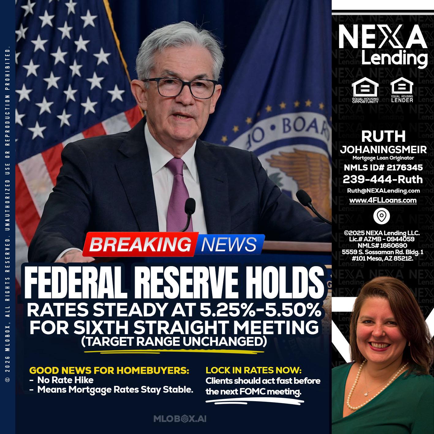 federal reserve - Ruth Johaningsmeir -Mortgage Loan Originator