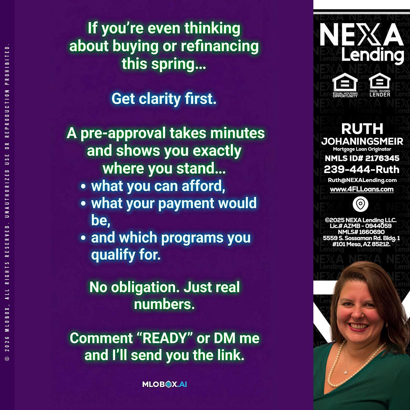 IF YOU THINKING - Ruth Johaningsmeir -Mortgage Loan Originator