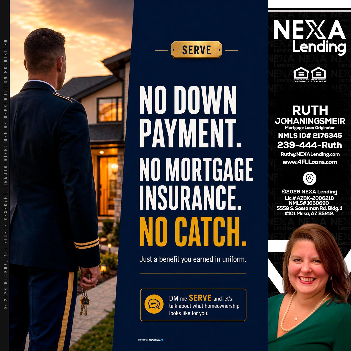 NO DOWN PAYMENT - Ruth Johaningsmeir -Mortgage Loan Originator