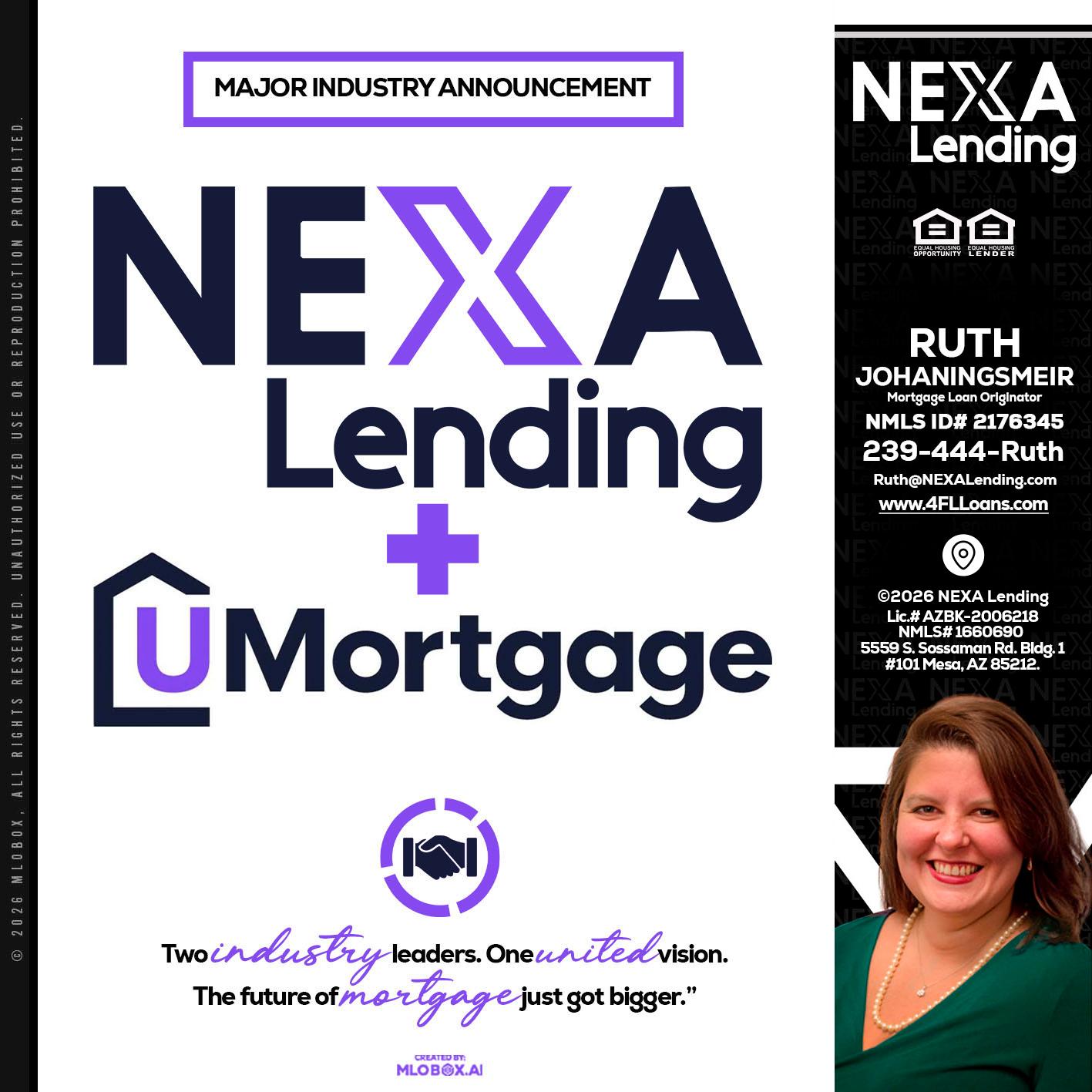 NEXA LENDING U MORTGAGE - Ruth Johaningsmeir -Mortgage Loan Originator
